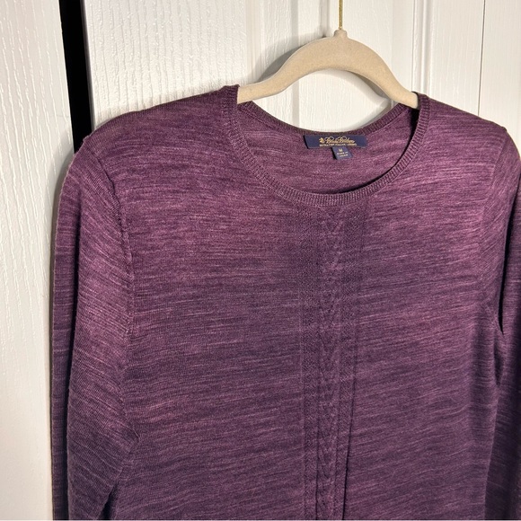 Brooks Brothers Extra Fine Italian Merino Wool Purple Long Sleeve Sweater M - Picture 4 of 8